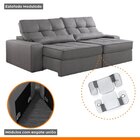 Sofá Retrátil E Reclinável 290cm Enzo Plus Grafite