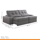 Sofá Retrátil E Reclinável 290cm Enzo Plus Grafite