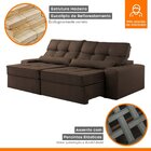 Sofá Retrátil E Reclinável 290cm Enzo Plus Marrom