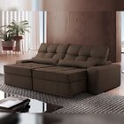 Sofá Retrátil E Reclinável 290cm Enzo Plus Marrom