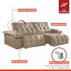 Sofá Retrátil E Reclinável 290cm Istambul Veludo/capuccino