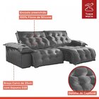 Sofá Retrátil E Reclinável 290cm Istambul Veludo/cinza Escuro