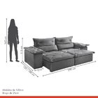 Sofá Retrátil E Reclinável 290cm M102 Cinza