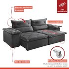 Sofá Retrátil E Reclinável 290cm M102 Cinza Escuro