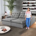 Sofá Retrátil E Reclinável 290cm M127 Martins Estofados Cinza