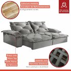 Sofá Retrátil E Reclinável 290cm M129 Martins Estofados Cinza