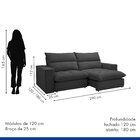 Sofá Retrátil E Reclinável 290cm Martinho Boucle Cinza