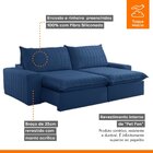 Sofá Retrátil E Reclinável 290cm Noah Azul