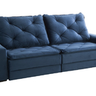 Sofá Retrátil E Reclinável 2.50 Atlanta  Veludo Azul Marinho