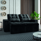 Sofá Retrátil E Reclinável 2 Lugares 1,80m Veludo Malibu Pret