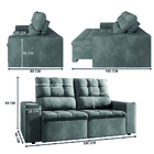 Sofá Retrátil E Reclinável 2 Lugares 1,80m Veludo Malibu Selm