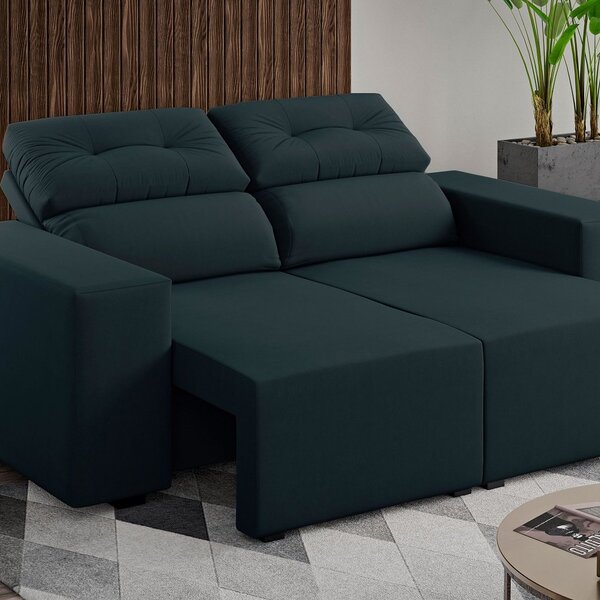 Sofá Retrátil E Reclinável 2 Lugares 150cm Em Veludo Fresh Vi