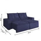 Sofá Retrátil E Reclinável 2 Lugares 190cm Macaé Estofart Azul