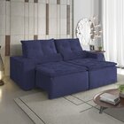Sofá Retrátil E Reclinável 2 Lugares 190cm Macaé Estofart Azul