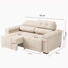 Sofá Retrátil E Reclinável 2 Lugares 190cm Smart Bege