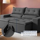 Sofá Retrátil E Reclinável 2 Lugares 196cm Firenze  Cinza