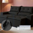 Sofá Retrátil E Reclinável 2 Lugares 196cm Firenze  Preto