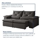 Sofá Retrátil E Reclinável 2 Lugares 196cm Londres Cinza