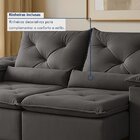 Sofá Retrátil E Reclinável 2 Lugares 196cm Londres Cinza