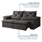 Sofá Retrátil E Reclinável 2 Lugares 196cm Londres Cinza