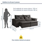 Sofá Retrátil E Reclinável 2 Lugares 196cm Londres Cinza