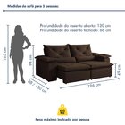 Sofá Retrátil E Reclinável 2 Lugares 196cm Londres Marrom