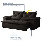 Sofá Retrátil E Reclinável 2 Lugares 196cm Londres Preto