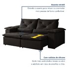 Sofá Retrátil E Reclinável 2 Lugares 196cm Londres Preto