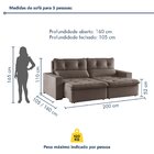 Sofá Retrátil E Reclinável 2 Lugares 200cm Beny Suede/bege