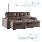 Sofá Retrátil E Reclinável 2 Lugares 200cm Beny Suede/bege