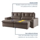 Sofá Retrátil E Reclinável 2 Lugares 200cm Beny Suede/bege