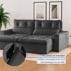 Sofá Retrátil E Reclinável 2 Lugares 200cm Beny Suede/cinza