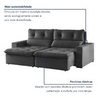 Sofá Retrátil E Reclinável 2 Lugares 200cm Beny Suede/cinza