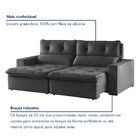 Sofá Retrátil E Reclinável 2 Lugares 200cm Beny Suede/cinza