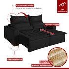 Sofá Retrátil E Reclinável 2 Lugares 200cm Califórnia Preto