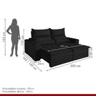 Sofá Retrátil E Reclinável 2 Lugares 200cm Califórnia Preto