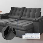 Sofá Retrátil E Reclinável 2 Lugares 200cm Dubai Cinza