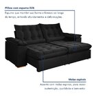 Sofá Retrátil E Reclinável 2 Lugares 200cm Dubai Preto