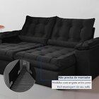 Sofá Retrátil E Reclinável 2 Lugares 200cm Dubai Preto