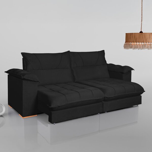 Sofá Retrátil E Reclinável 2 Lugares 200cm Italia Preto