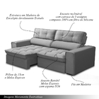 Sofá Retrátil E Reclinável 2 Lugares 200cm Welton Veludo Cinz