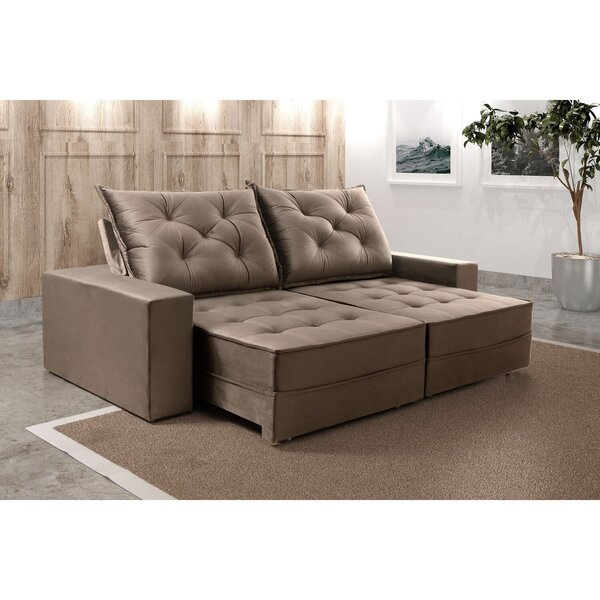 Sofá Retrátil E Reclinável 2 Lugares 210cm Ágata Capuccino