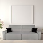 Sofa Retratil E Reclinavel 2 Lugares 210cm Em Linho Romano  B