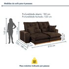 Sofá Retrátil E Reclinável 2 Lugares 210cm Kioto Marrom