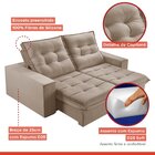 Sofá Retrátil E Reclinável 2 Lugares 210cm Pés Em Madeira Mac