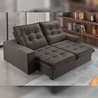 Sofá Retrátil E Reclinável 2 Lugares 210cm Pés Em Madeira Mac