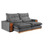 Sofá Retrátil E Reclinável 2 Lugares 210cm Santorini Cinza