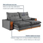 Sofá Retrátil E Reclinável 2 Lugares 210cm Santorini Cinza