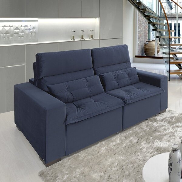 Sofá Retrátil E Reclinável 2 Lugares 220cm Essence Azul