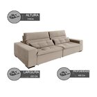 Sofá Retrátil E Reclinável 2 Lugares 220cm Essence Bege